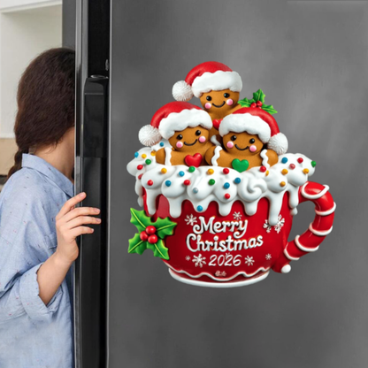 Merry Christmas - Personalized Gingerbread Family Decal
