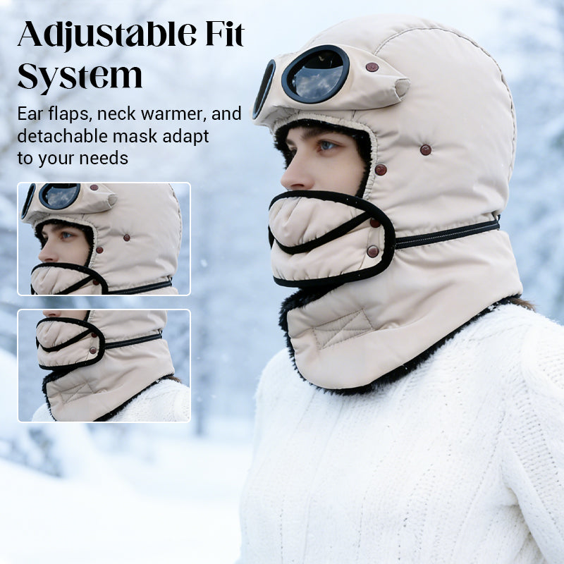 🔥Unisex Winter Thermal Hat with Glasses