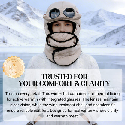 🔥Unisex Winter Thermal Hat with Glasses