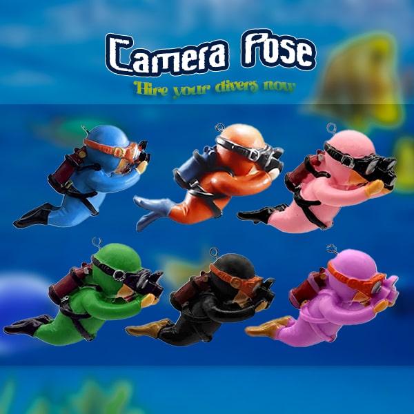 Aquarium Tank Floating Decor Little Diver