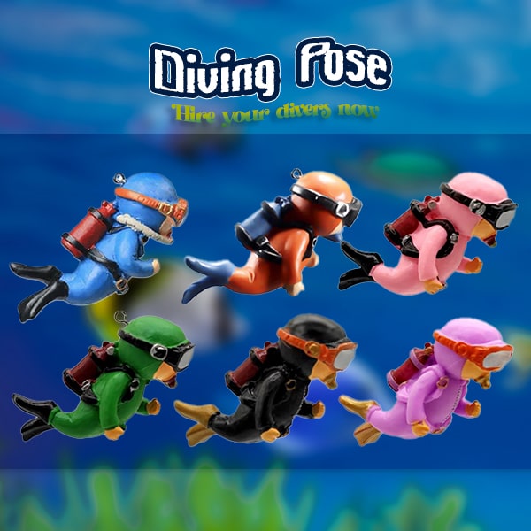 Aquarium Tank Floating Decor Little Diver