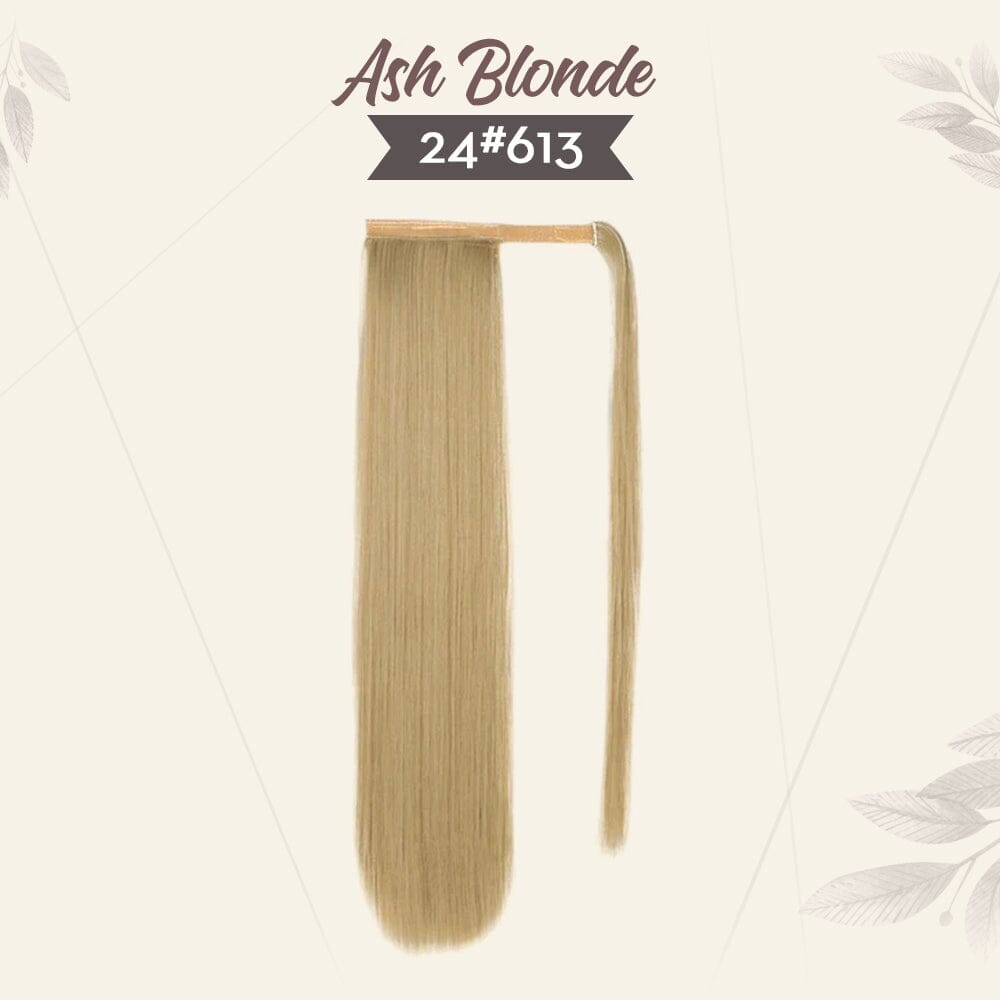 Justache Long Ponytail Extension Straight Wrap Clip