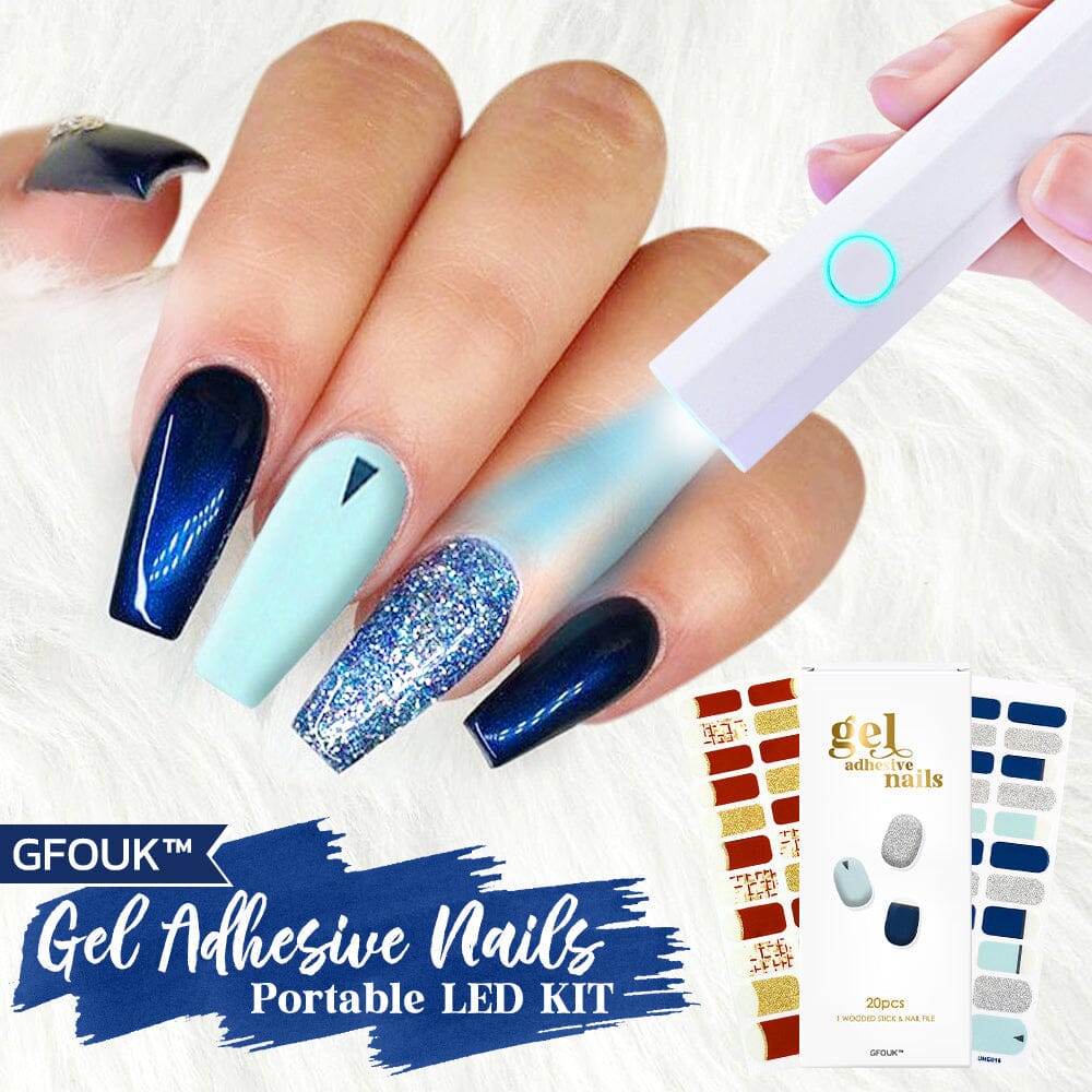 GFOUK™ Gel Adhesive Nails Portable LED KIT